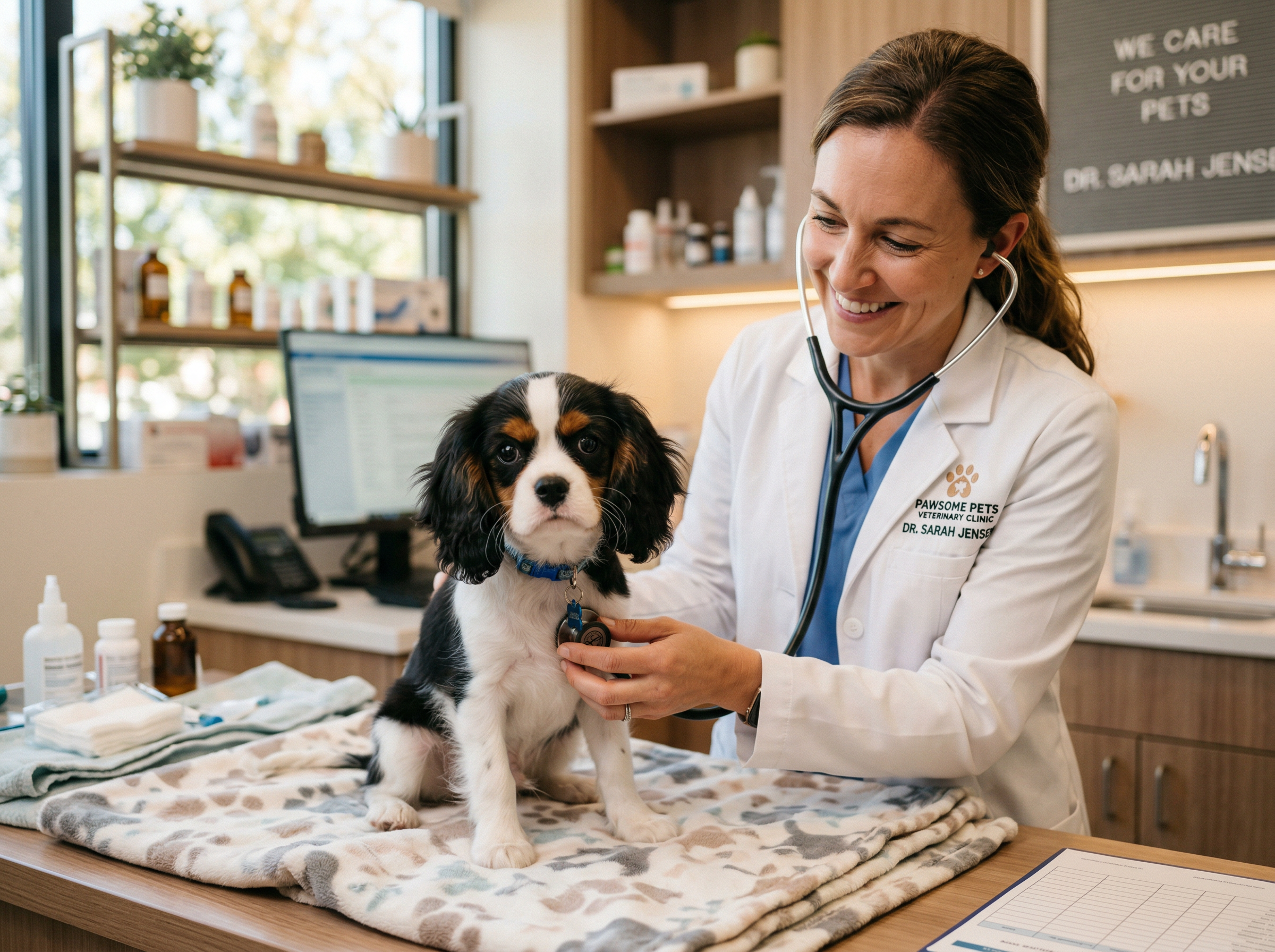 Family welcoming a healthy Fairfield Furbabies puppy home with confidence