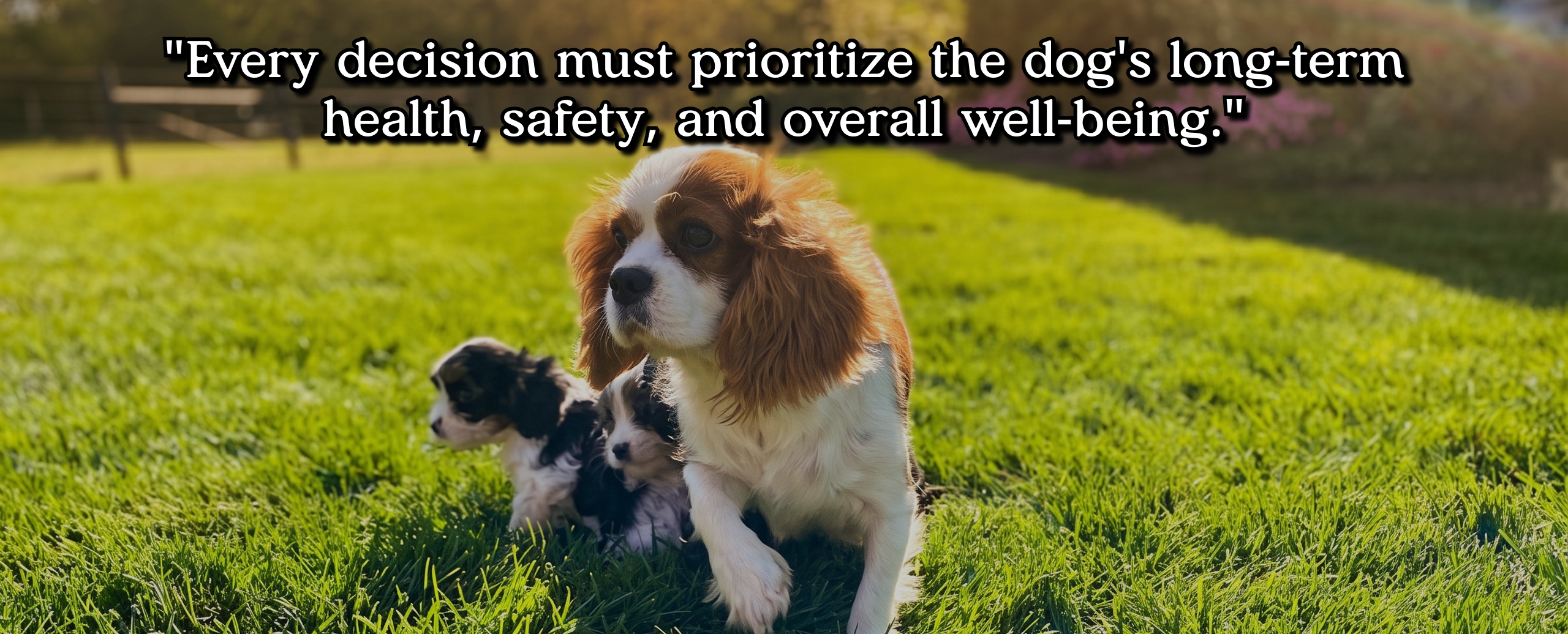 Every decision must prioritize the dog's long-term health, safety, and overall well-being.