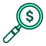Transparent pricing icon showing taxes and fees included