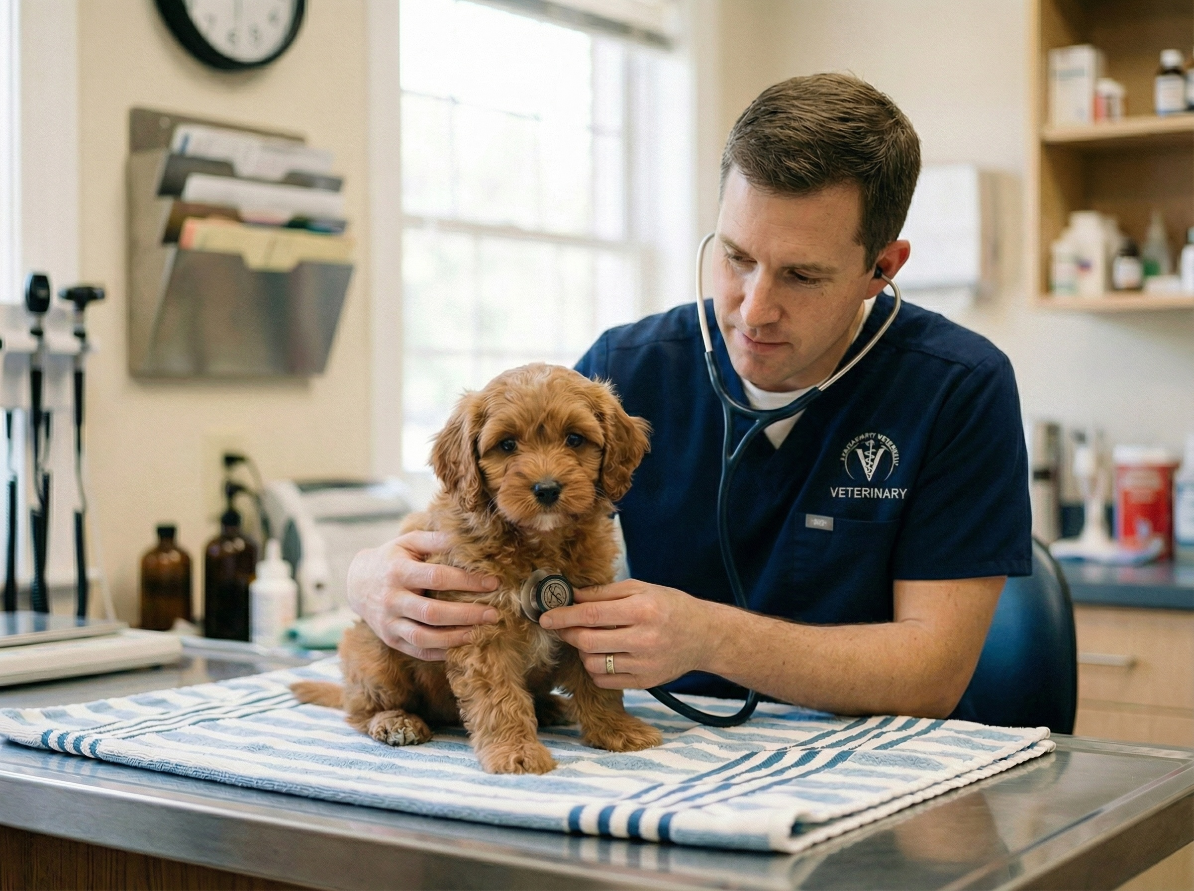 Puppy health protocols — vaccinations, deworming, and pre-placement veterinary exams